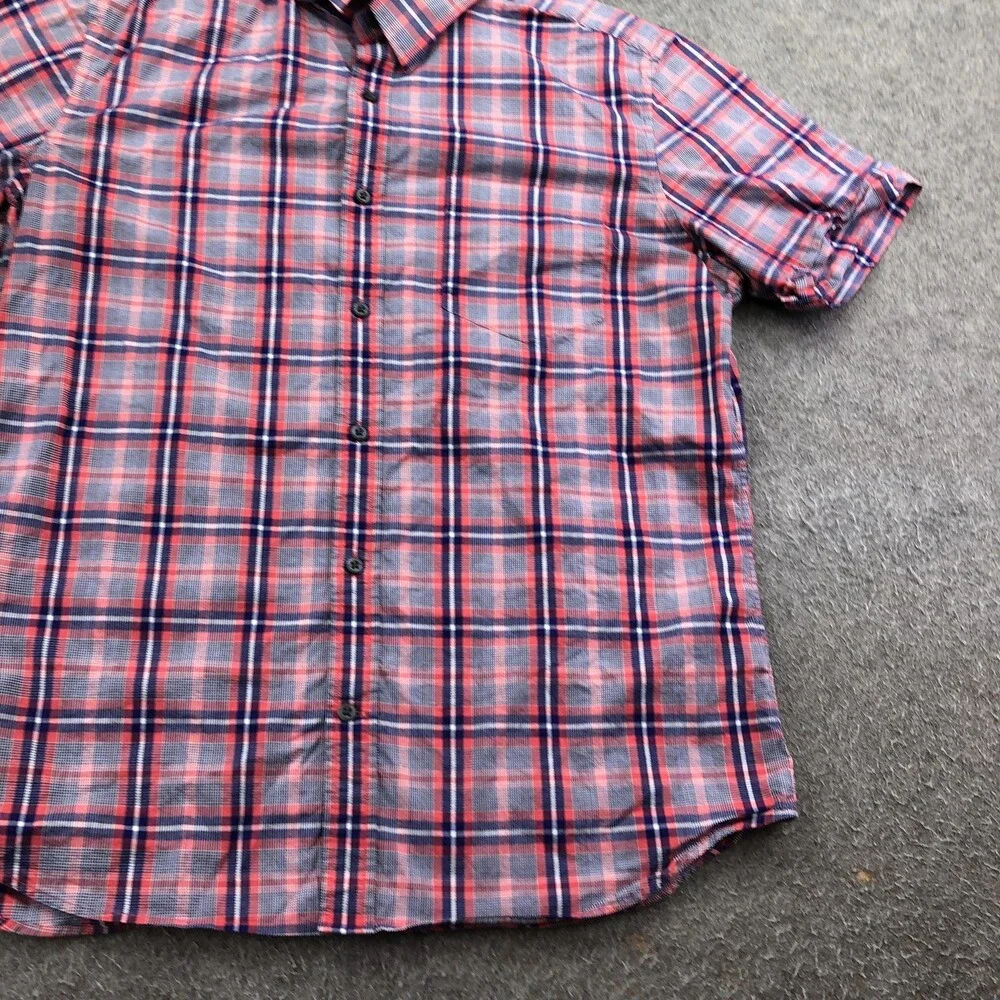 Banana Republic Shirt Mens Large Multicolor Plaid Short Sleeve Button Up Casual